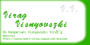 virag visnyovszki business card